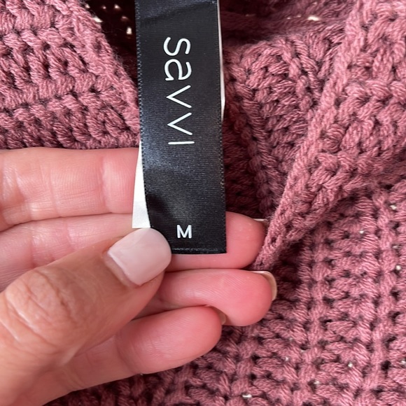 Savvi - Jessie - Women’s sweater, cable knit, burgundy, size medium. - Picture 3 of 11